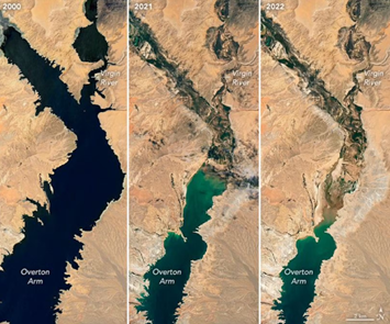 Il cambiamento del lago Mead negli anni